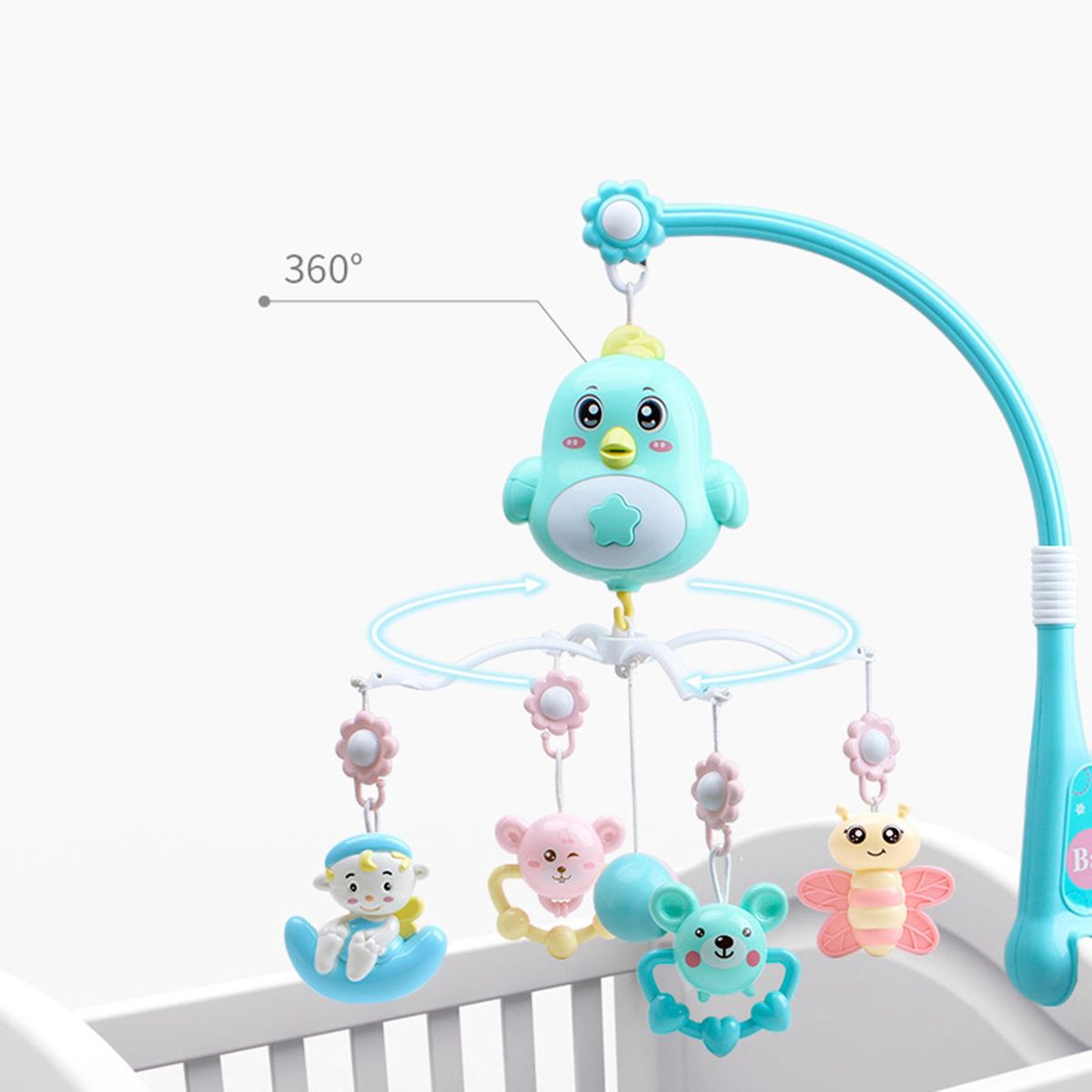 Musical Crib Mobile Musical Box  Function With Sound  Blue Chick