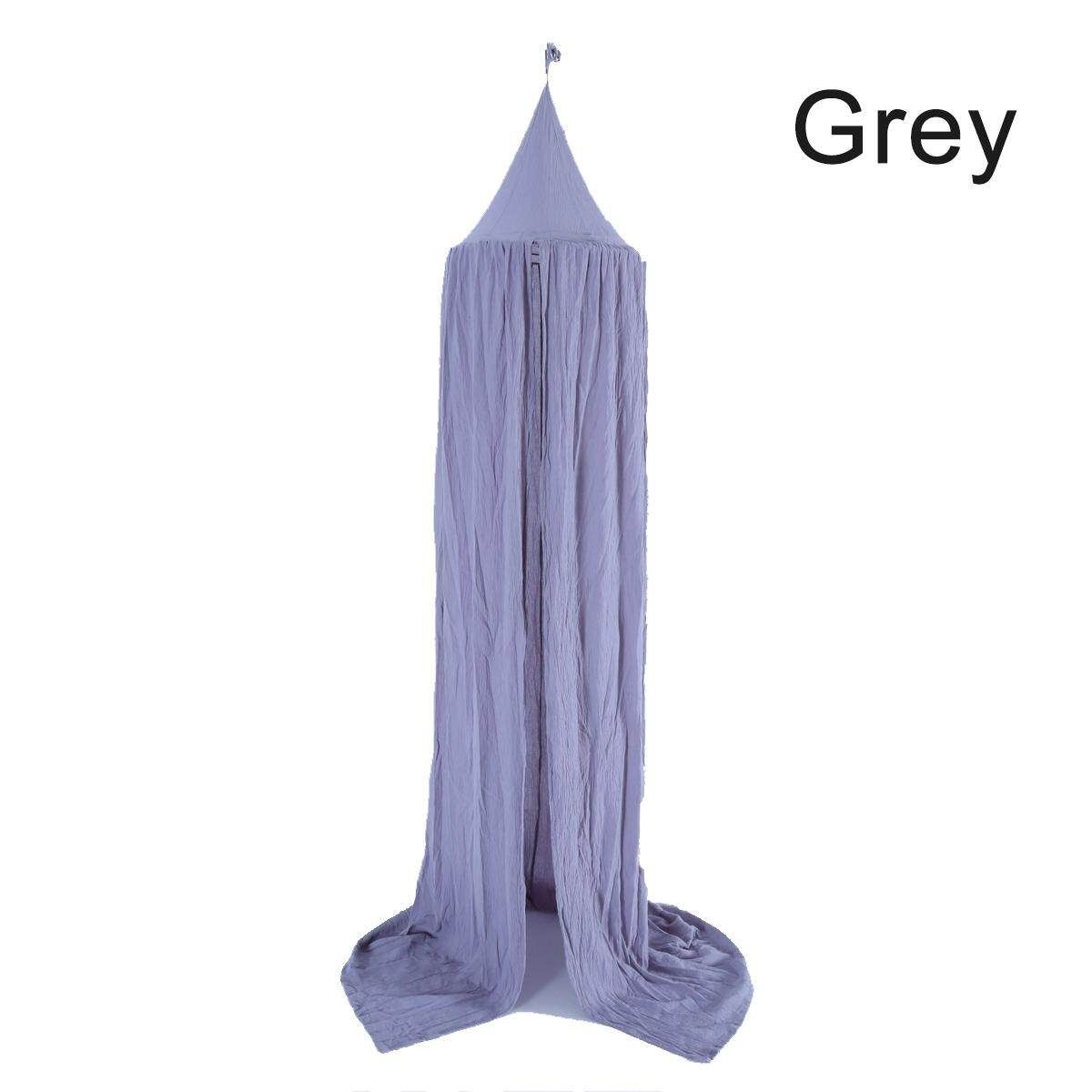240cm Canopy Bed Netting Mosquito Bedding Net Baby Kids Play Tents Cotton Linen Grey Grey