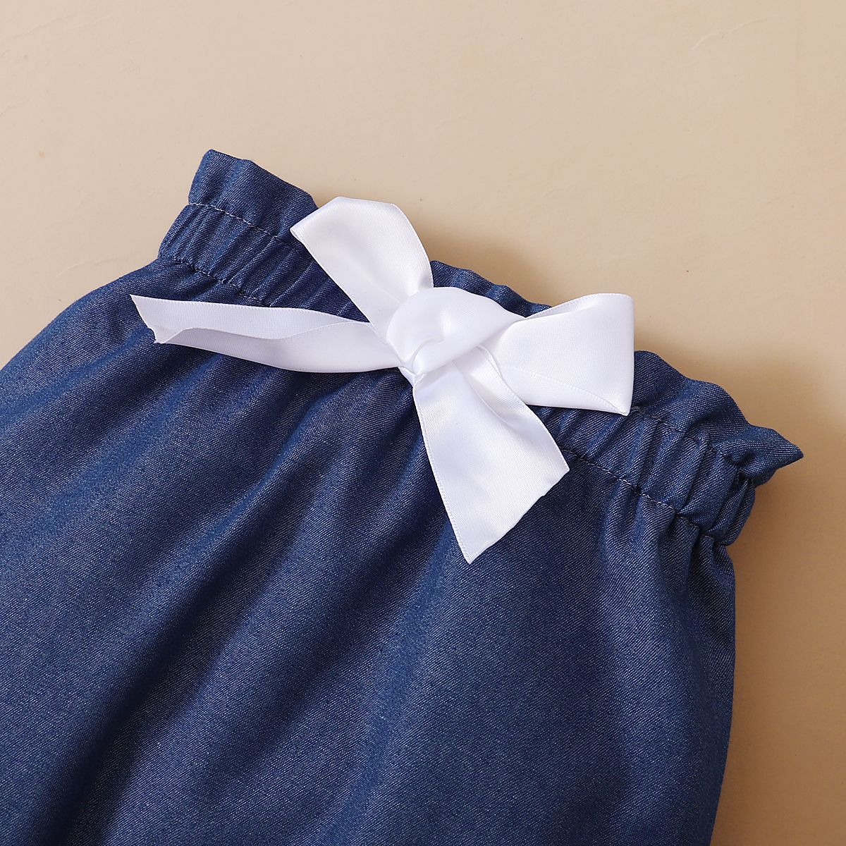 Baby Girls Holiday Partywear Long Sleeves Shirt With Pon-pom Balls Blue Pants