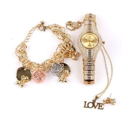 Lookworld Ladies Wrist Watch+ Bracelet And Free Earrings