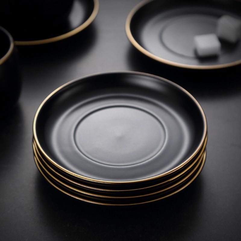 YeFine Black Ceramic Clffee Cup Simple Tea Cups