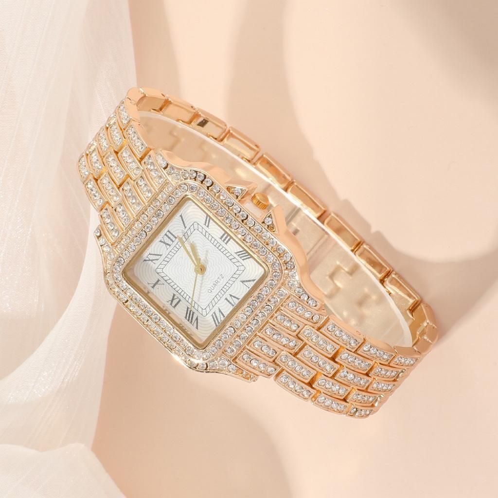 New full diamond ladies bracelet steel strap watch luxury gift box five-piece ladies quartz watch