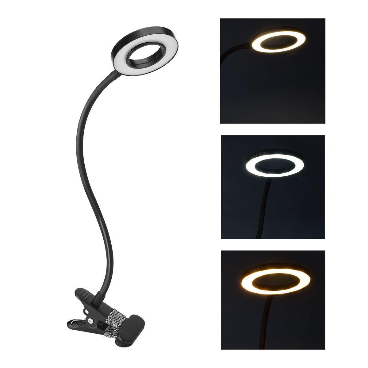 Clip-on Desk LED Lamp Eye Protection Bendable Flexible