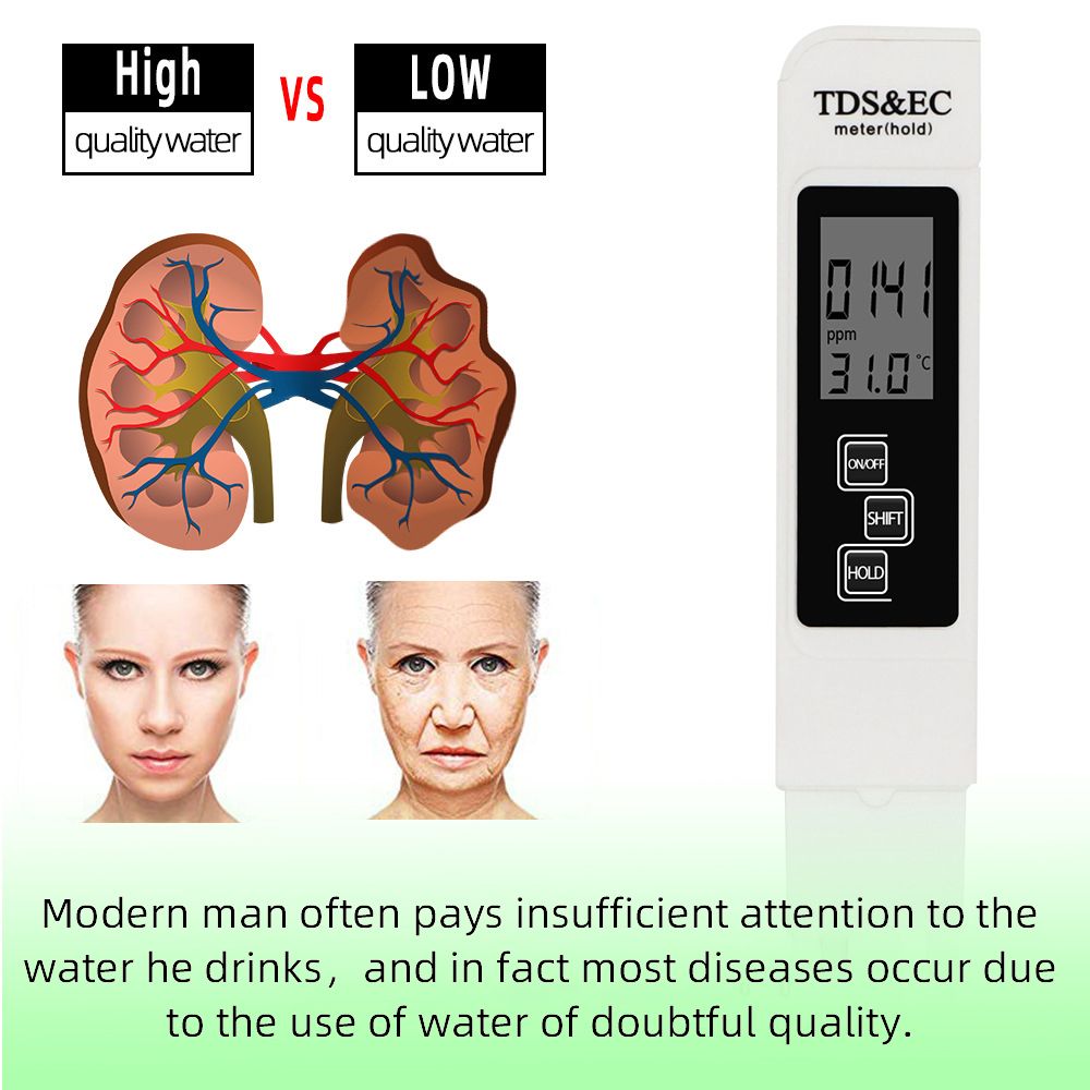 3 In 1 Water Quality Tester Digital Meter Water Quality