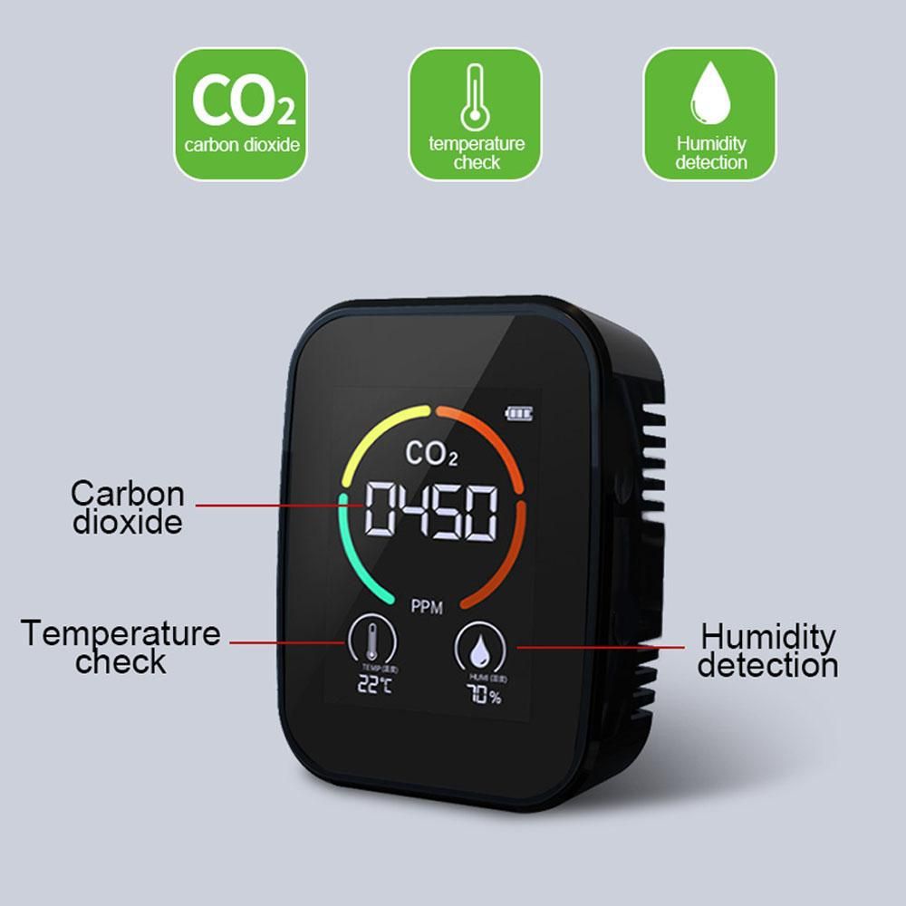 Multifunctional 5in1 CO2 Meter Digital Temperature Humidity Tester Air Quality Monitor Carbon Dioxide TVOC HCHO Detector