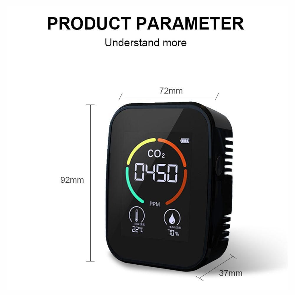 Multifunctional 5in1 CO2 Meter Digital Temperature Humidity Tester Air Quality Monitor Carbon Dioxide TVOC HCHO Detector
