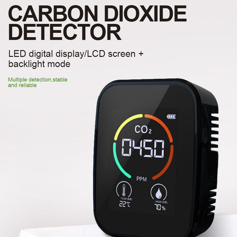 Multifunctional 5in1 CO2 Meter Digital Temperature Humidity Tester Air Quality Monitor Carbon Dioxide TVOC HCHO Detector