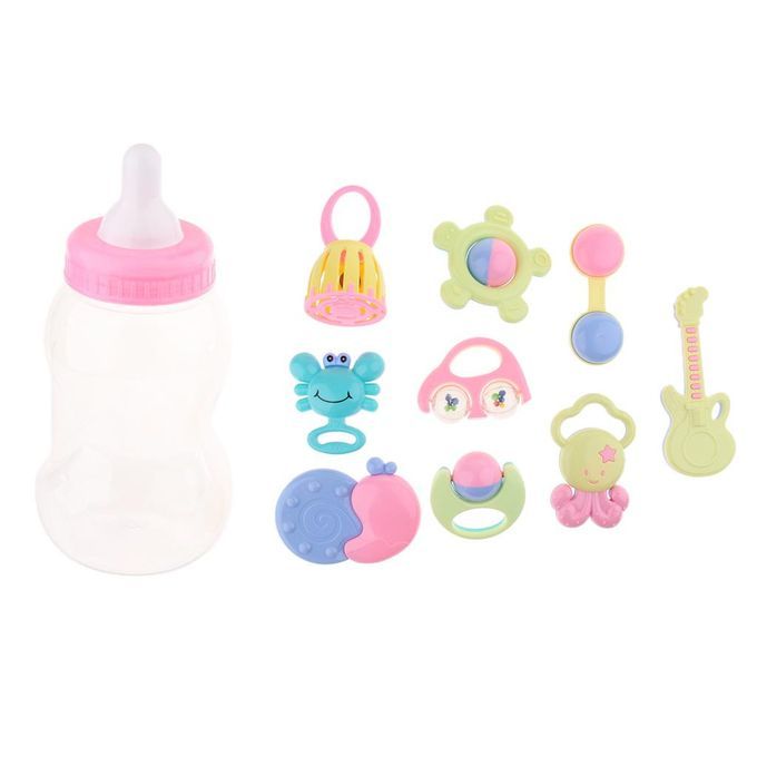 Baby Infant Bottle Rattle Toy Set Combination Teether Rattle Set Baby