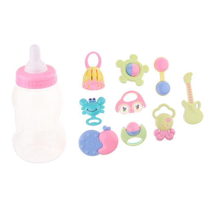 Baby Infant Bottle Rattle Toy Set Combination Teether Rattle Set Baby