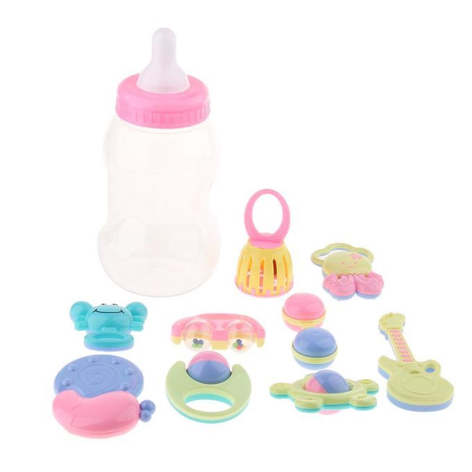 Baby Infant Bottle Rattle Toy Set Combination Teether Rattle Set Baby