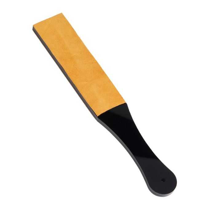 Wooden Handle Leather Sharpening Strop Coarse 2 Sides Polishing For B