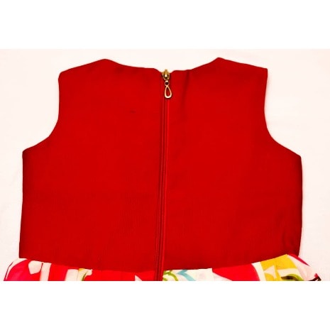 Girl's Dress With Multicolored Chiffon - Deep Pink