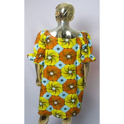 Puff Sleeve Flared Dress