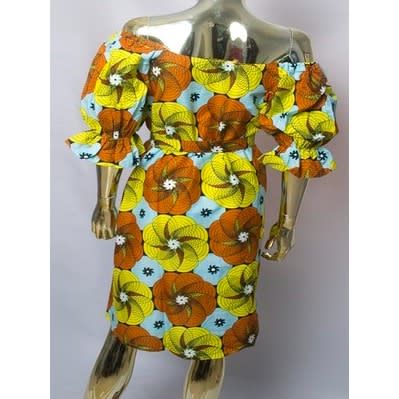 Puff Sleeve Flared Dress