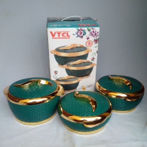 Vtcl Sparkle Gold 3 Piece Insulated Casserole Dish Set