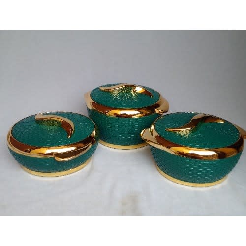 Vtcl Sparkle Gold 3 Piece Insulated Casserole Dish Set