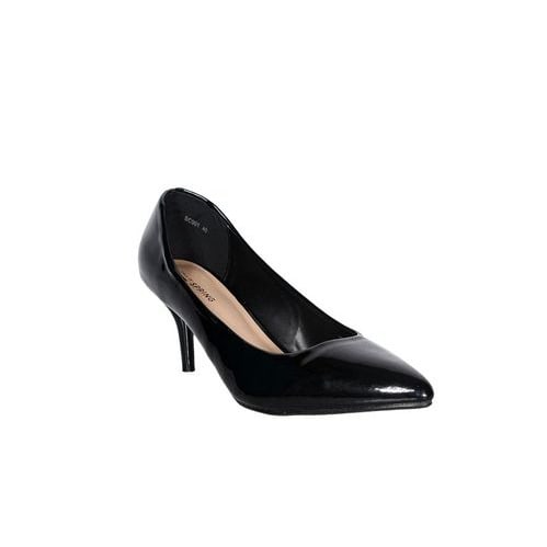 Women Mid-low Heel Court Shoe - Black