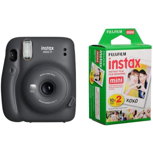 Instax Mini 11 Instant Camera With Daylight Film, 20 Shots -black