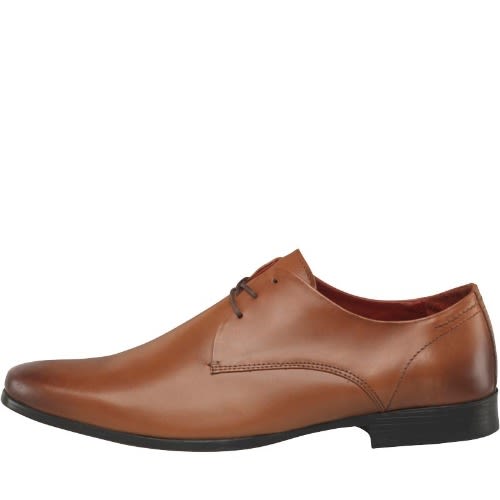 Mens Lace Up Leather Derby Shoes Tan