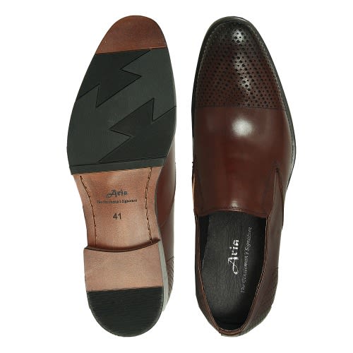 Classy Men's Patterned Shoe Slip-on - Brown. Msh-4678
