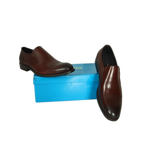 Classy Men's Patterned Shoe Slip-on - Brown. Msh-4678
