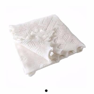 Newborn Baby Shawl - White