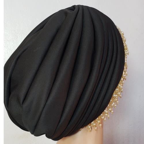 Black Turban Cap