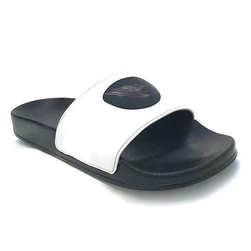Slide Summer Slippers With Logo - White