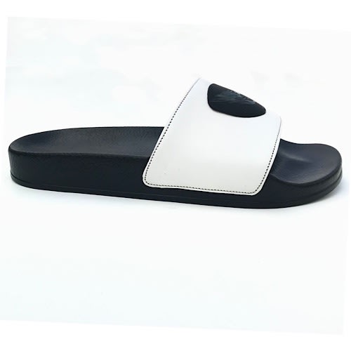 Slide Summer Slippers With Logo - White