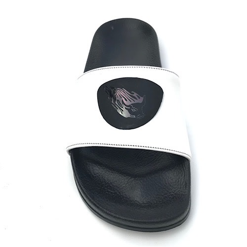 Slide Summer Slippers With Logo - White