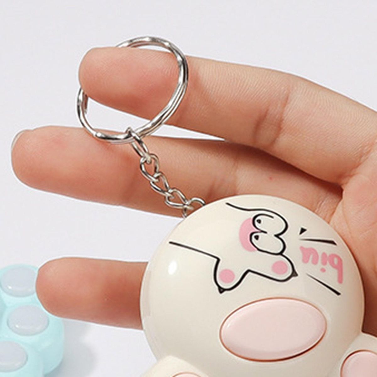 Memory Game Machine Cat Claw Game Machine Keychain Ornament White