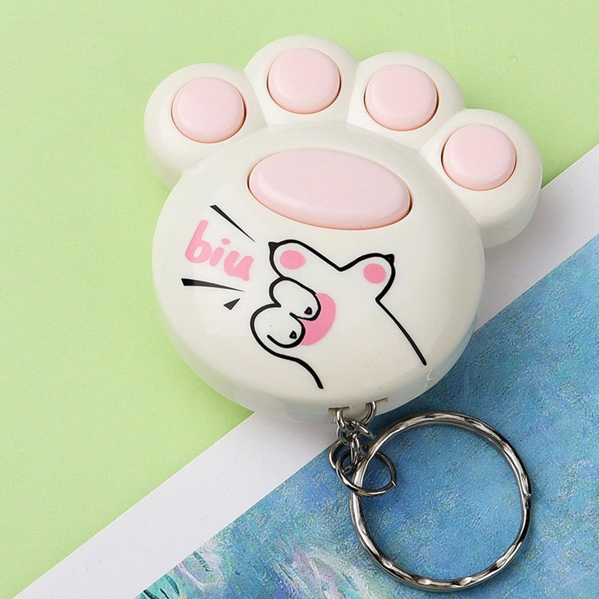 Memory Game Machine Cat Claw Game Machine Keychain Ornament White