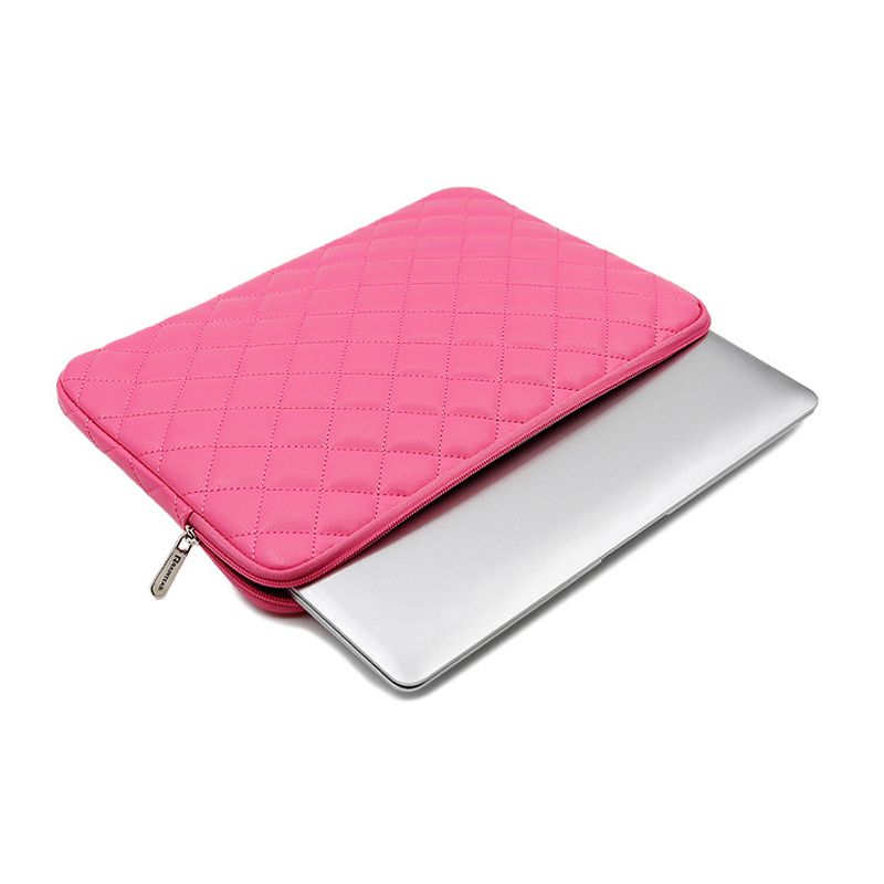 14 Inch Laptop Sleeve Diamond PU Leather Case-Pink