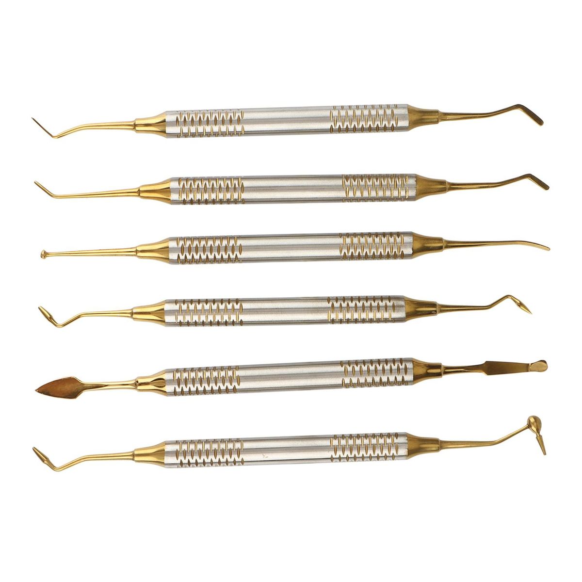 6Pcs Dental Instrument Composite Resin Filling Spatula Titanium-Plated Head Filling