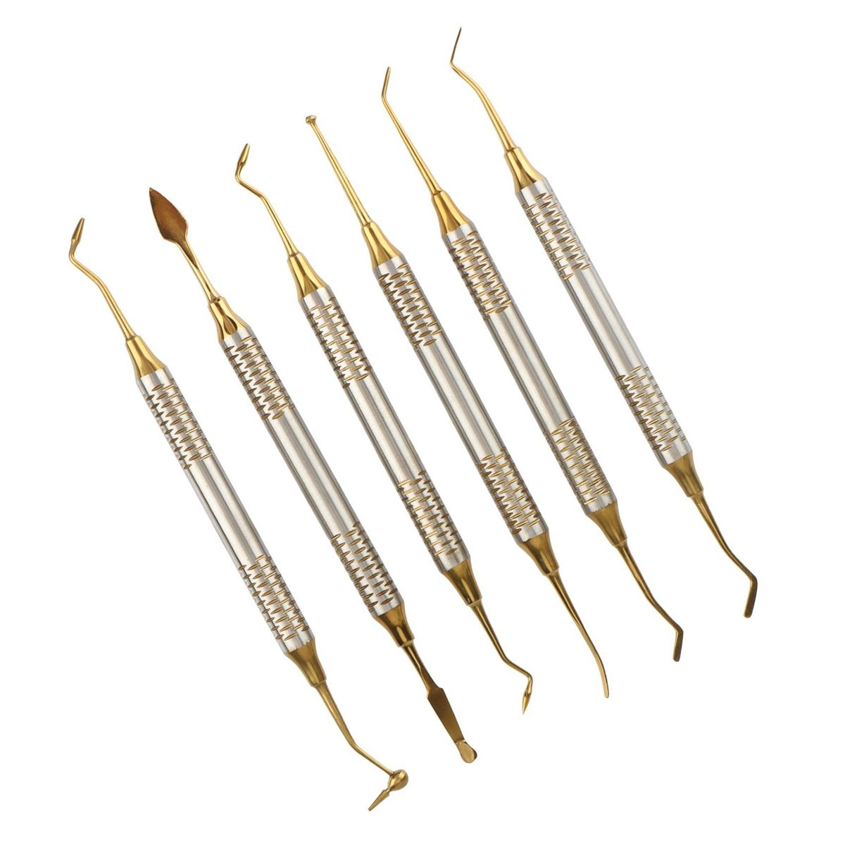 6Pcs Dental Instrument Composite Resin Filling Spatula Titanium-Plated Head Filling