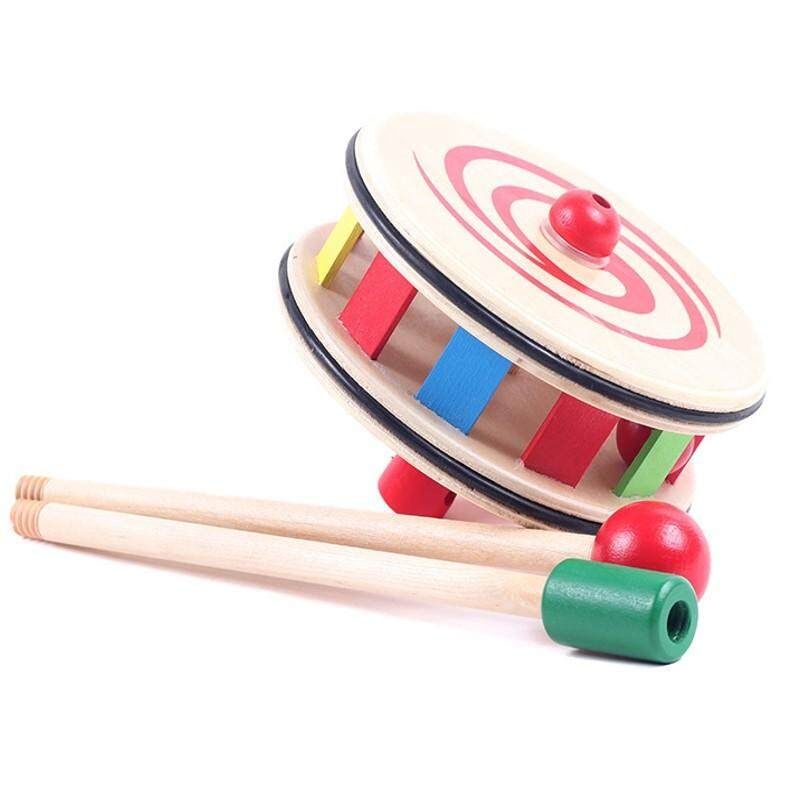 Lovely Wooden Animal Patterns Push Along Toy Baby Kids Walker Toys Duckling Cat