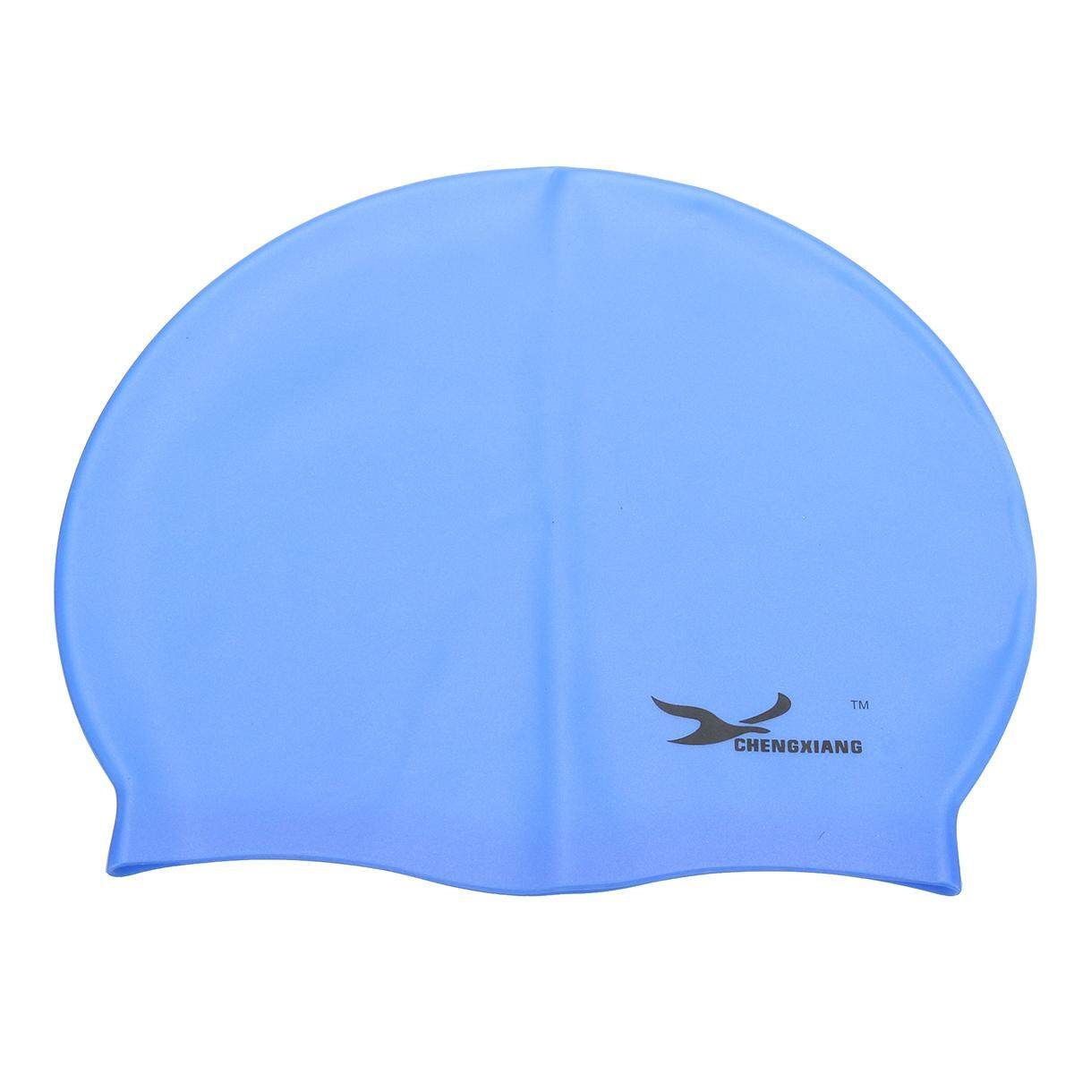 Unisex Adult Kids Children Swimming Pool Cap Silicone Swim Hat Waterproof Shower Blue