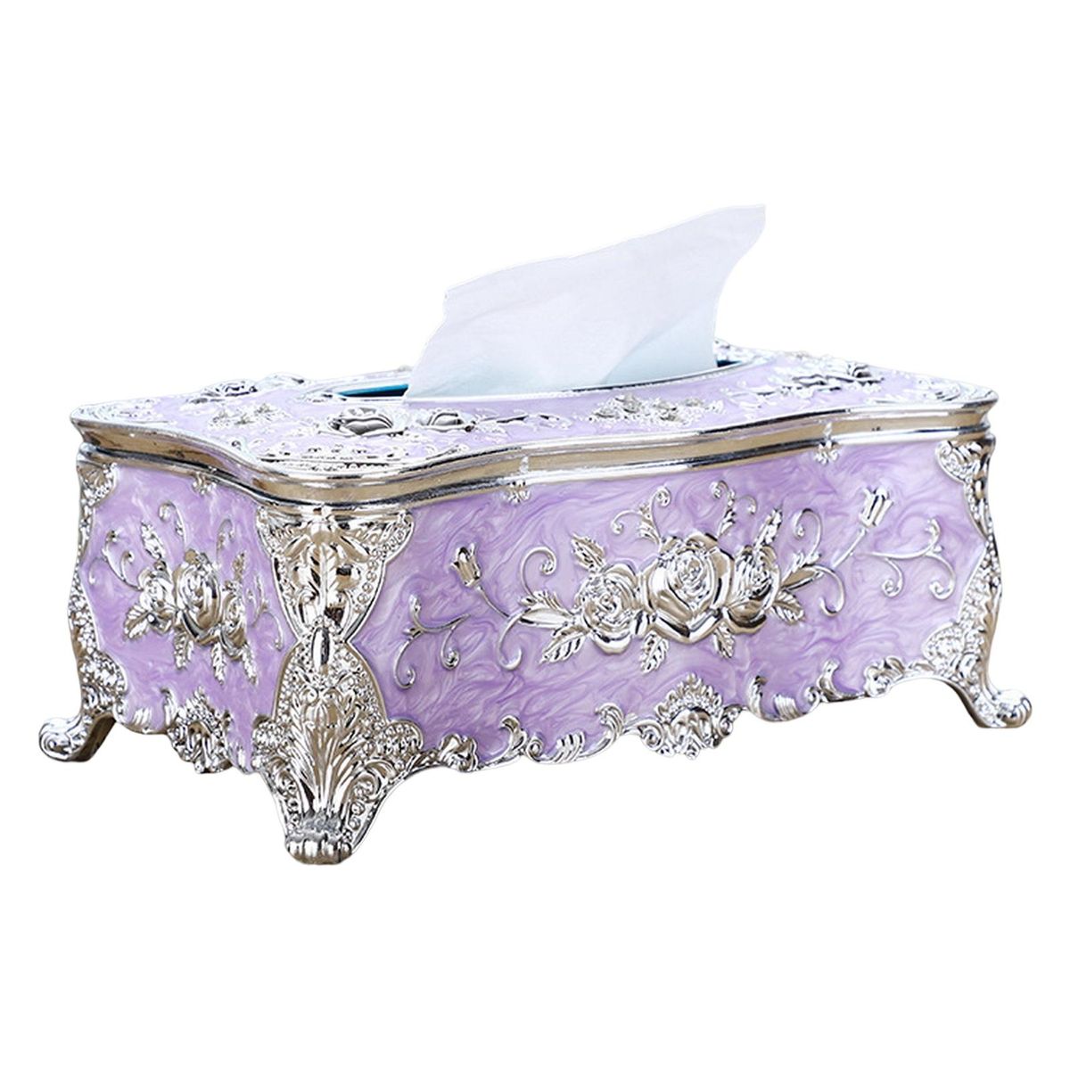 Napkin Organizer KTV Space-Saving Tissue Box Purple
