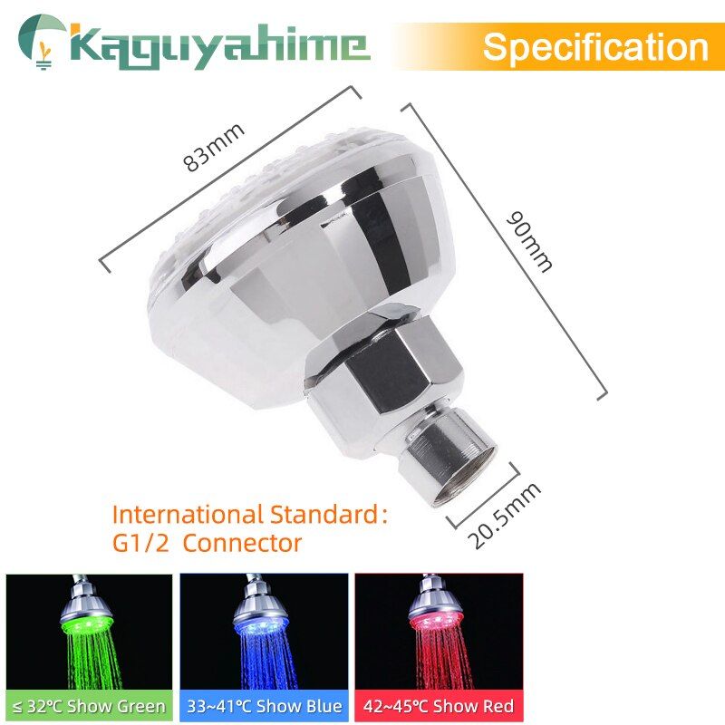 Kaguyahime LED Faucet Illuminated Color Faucet Nozzle For Bathroom Faucet Hose Hand Shower R Kitchen Head Stainless Steel Hose 1.5M