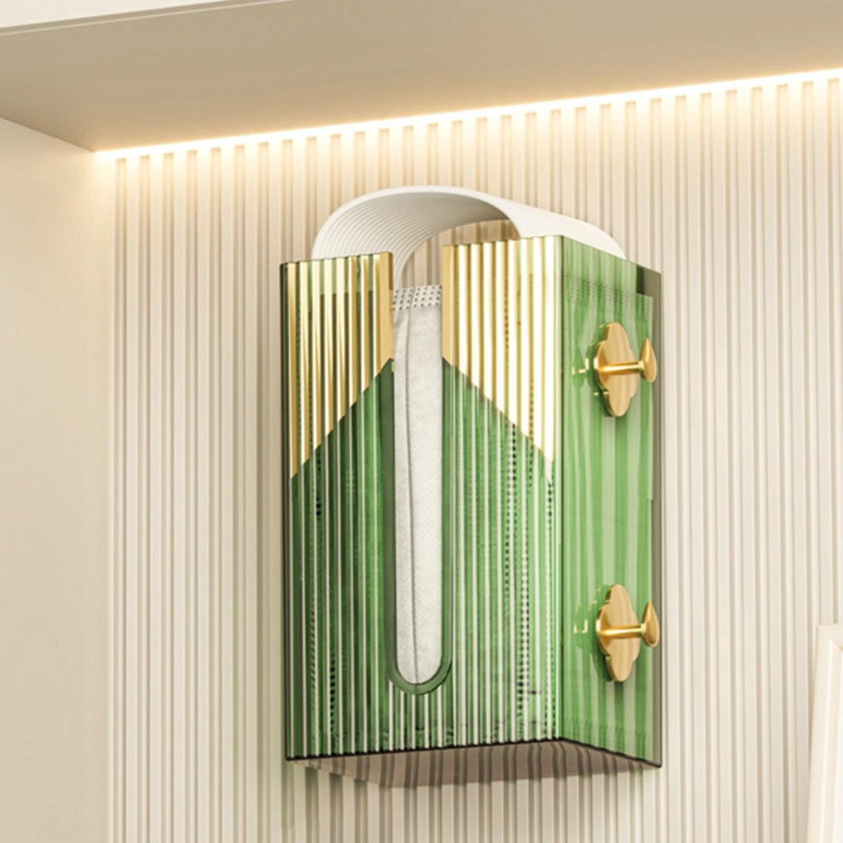 Tissue Holder under Desk Tissue Dispenser Kitchen Countertop Organizer Green