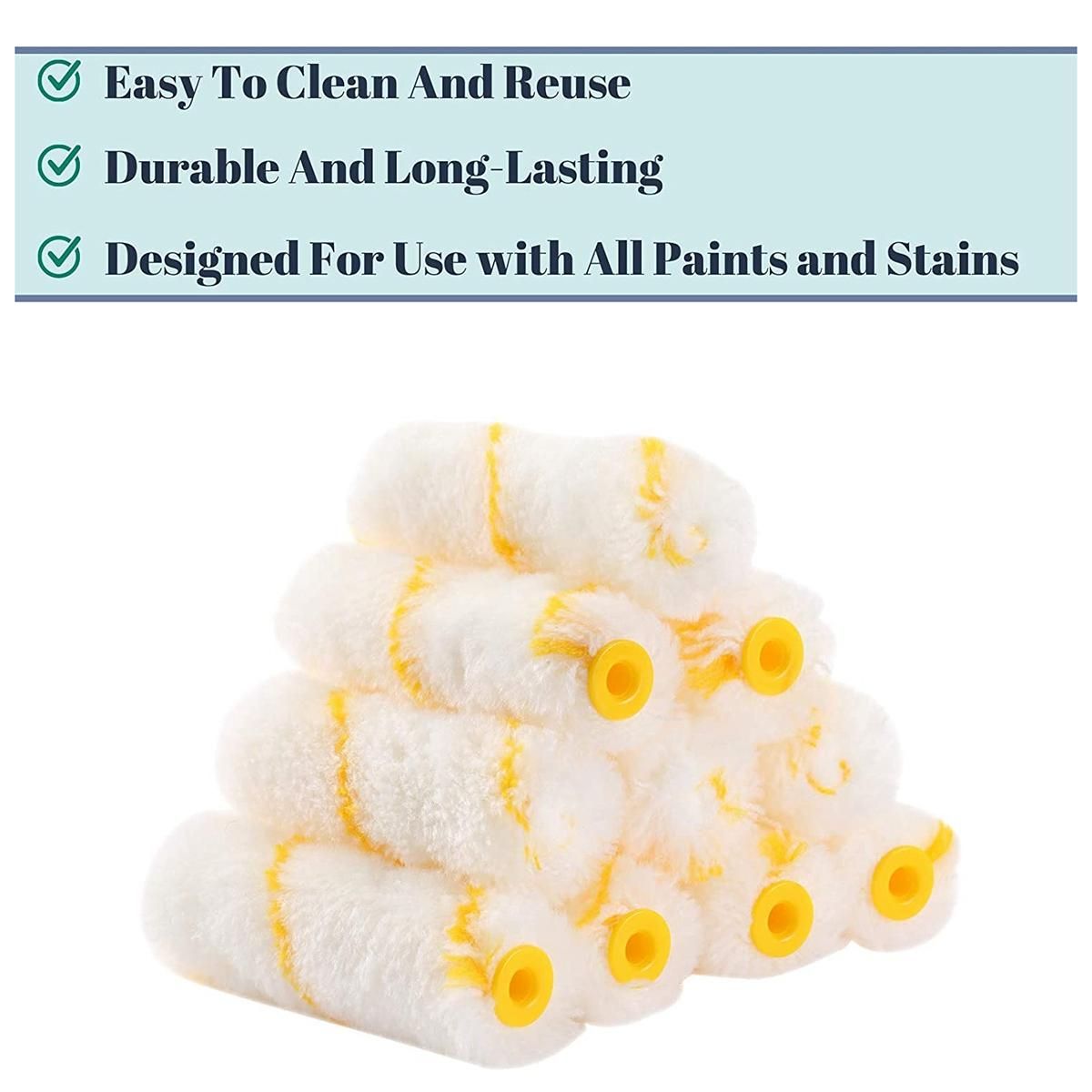 Paint Rollers Set 4 Inch Paint Roller Paint Rollers for Painting Walls Paint Roller Frame Wall Painting Tools