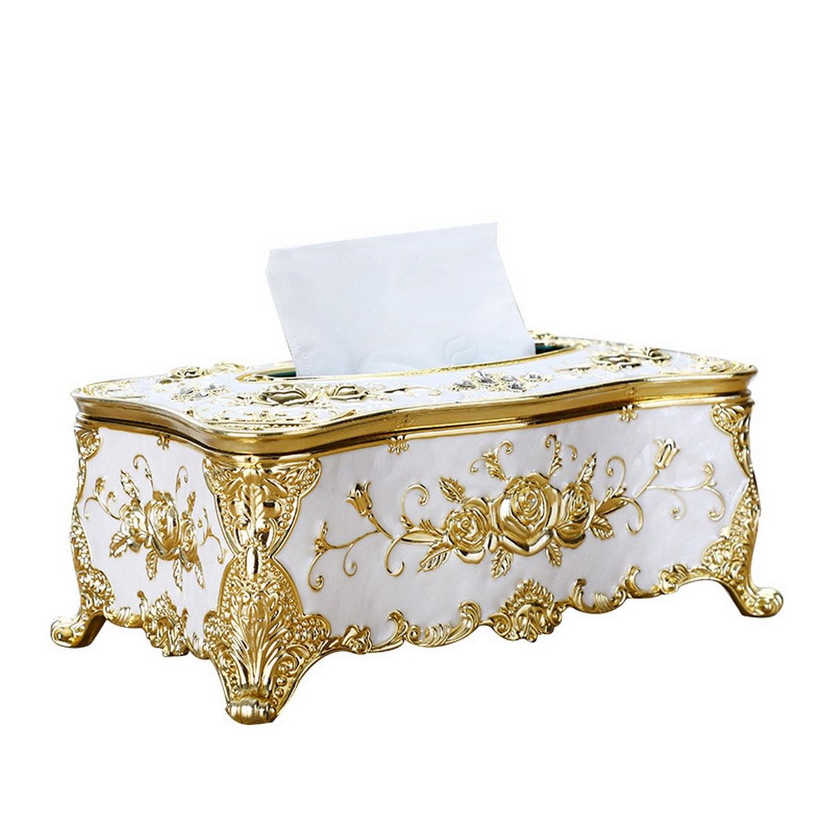 Napkin Organizer KTV Space-Saving Tissue Box Golden