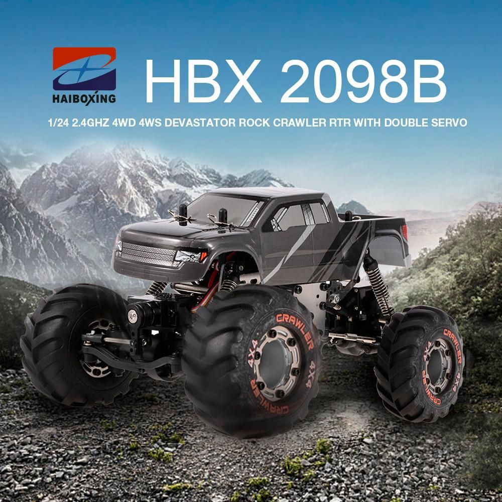 HBX 2098B 1/24 2.4GHz 4WD 4WS Devastator Rock Crawler RTR with Double Servo Off-road RC Car