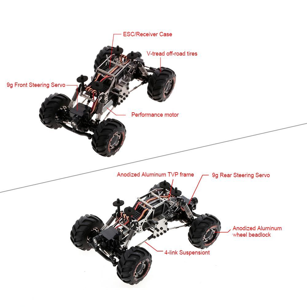HBX 2098B 1/24 2.4GHz 4WD 4WS Devastator Rock Crawler RTR with Double Servo Off-road RC Car