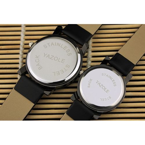 Top Luxury Brand Watch Fashion  Couple Quartz Watches Lover Leather Wristwatch Gift For Women Men YZL197H-AB-Black