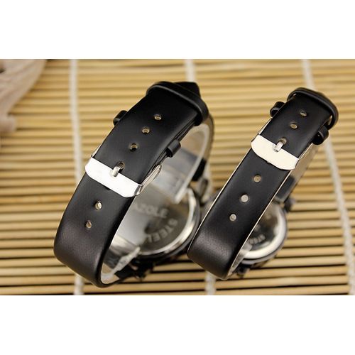 Top Luxury Brand Watch Fashion  Couple Quartz Watches Lover Leather Wristwatch Gift For Women Men YZL197H-AB-Black