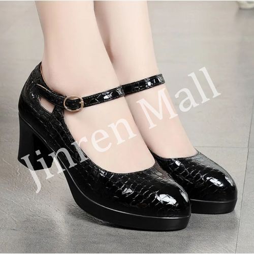 Ladies One Word High Heels-Black