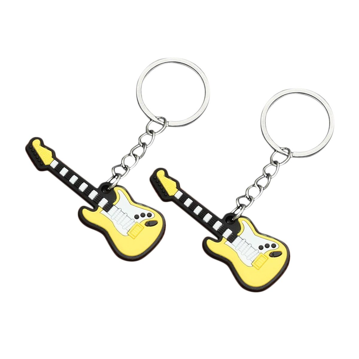 2x Electric Guitar Keychain Car Key Chain Handbag Electric Guitar