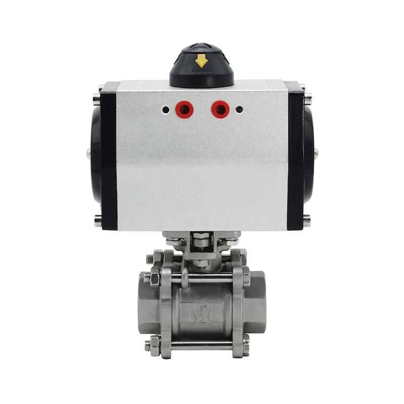Q611F-16P Pneumatic Three-Piece Ball Valve Pneumatic Stainless Steel Threaded Ball Valve DN15 20 25 32 40 50