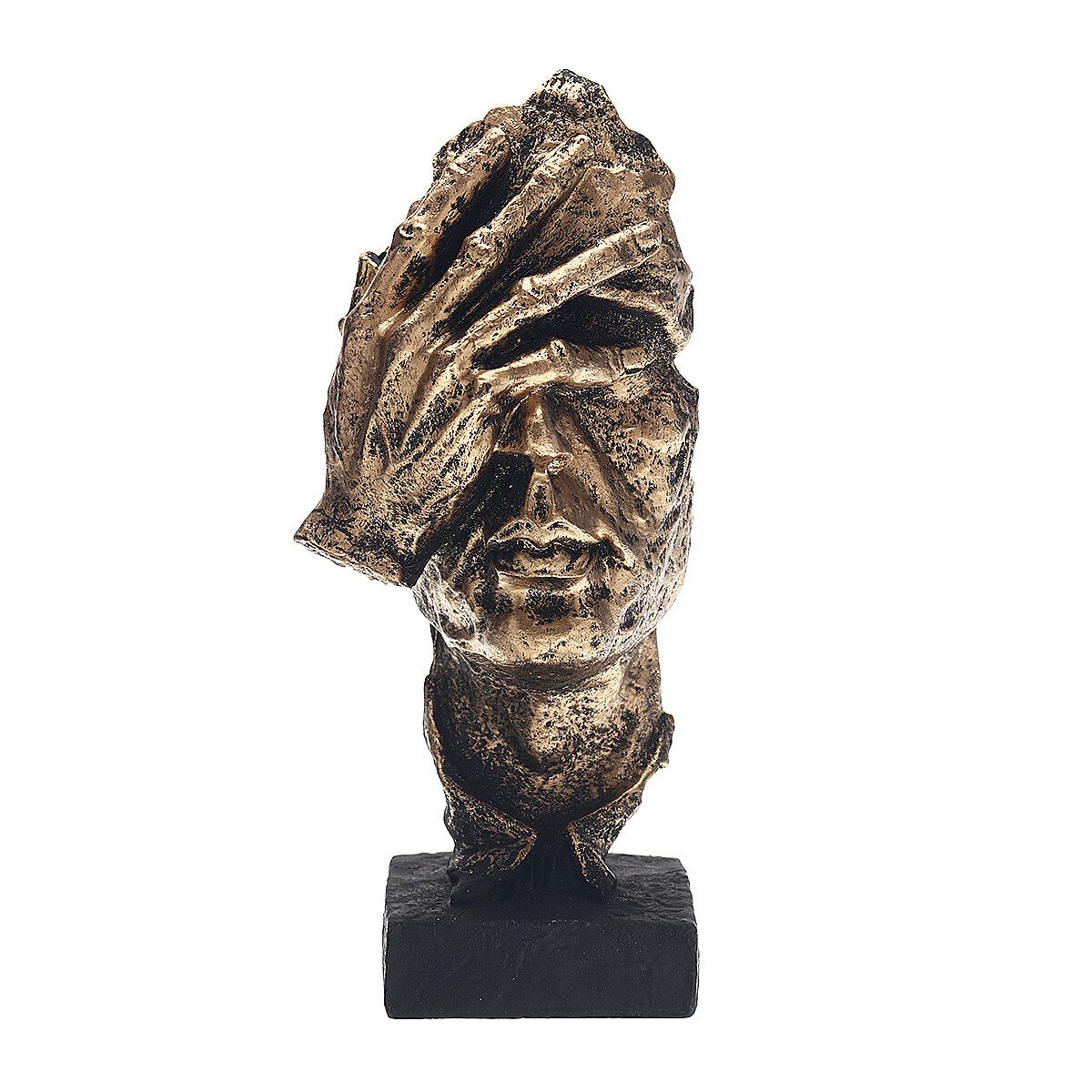 2020 New Home Bed Room Nordic Simple Abstract Sculpture Figurine Ornaments Silence Is Gold Office Home Decoration Accessories Thinker Gold